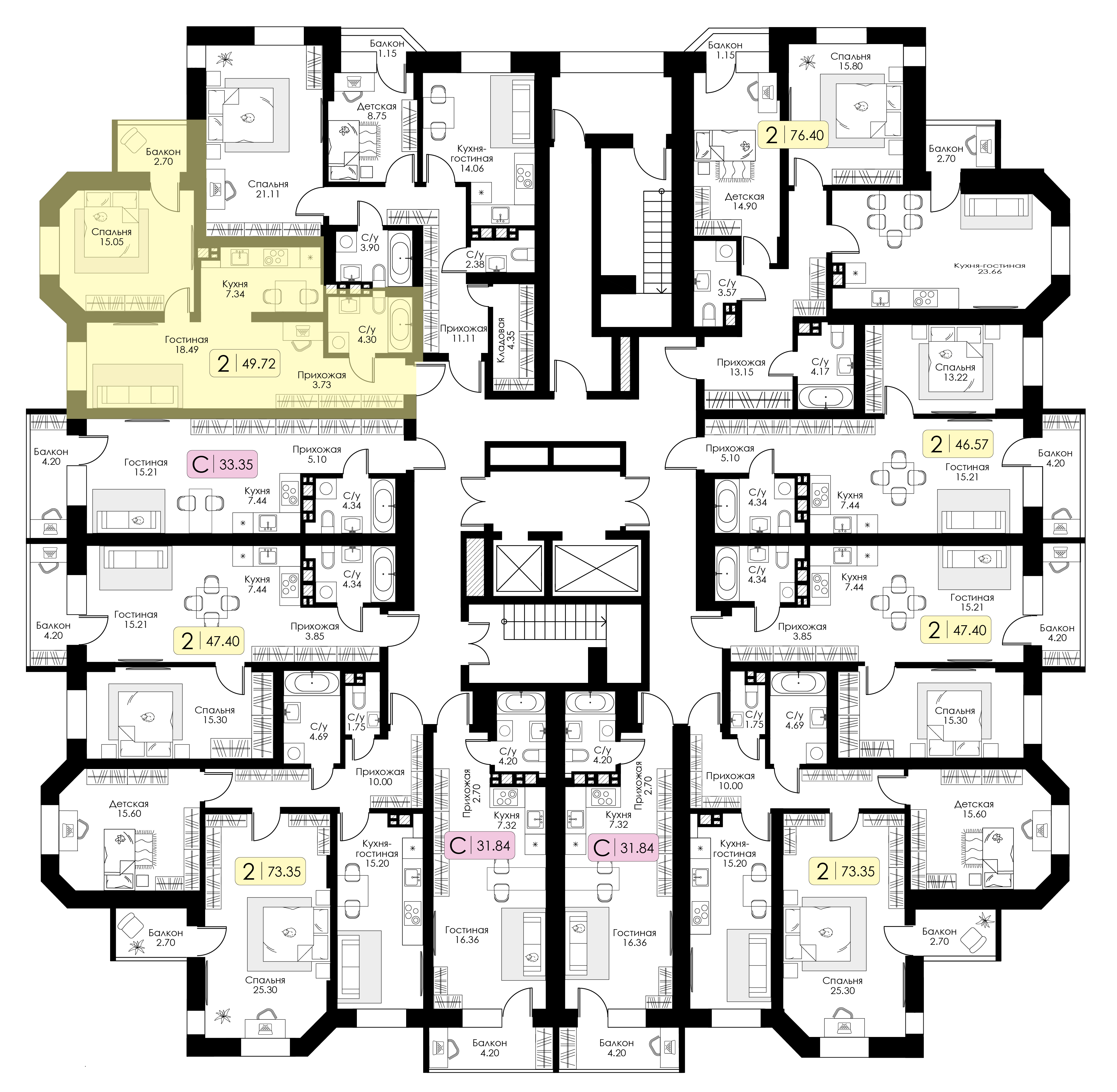 Однокомнатная квартира № 120 