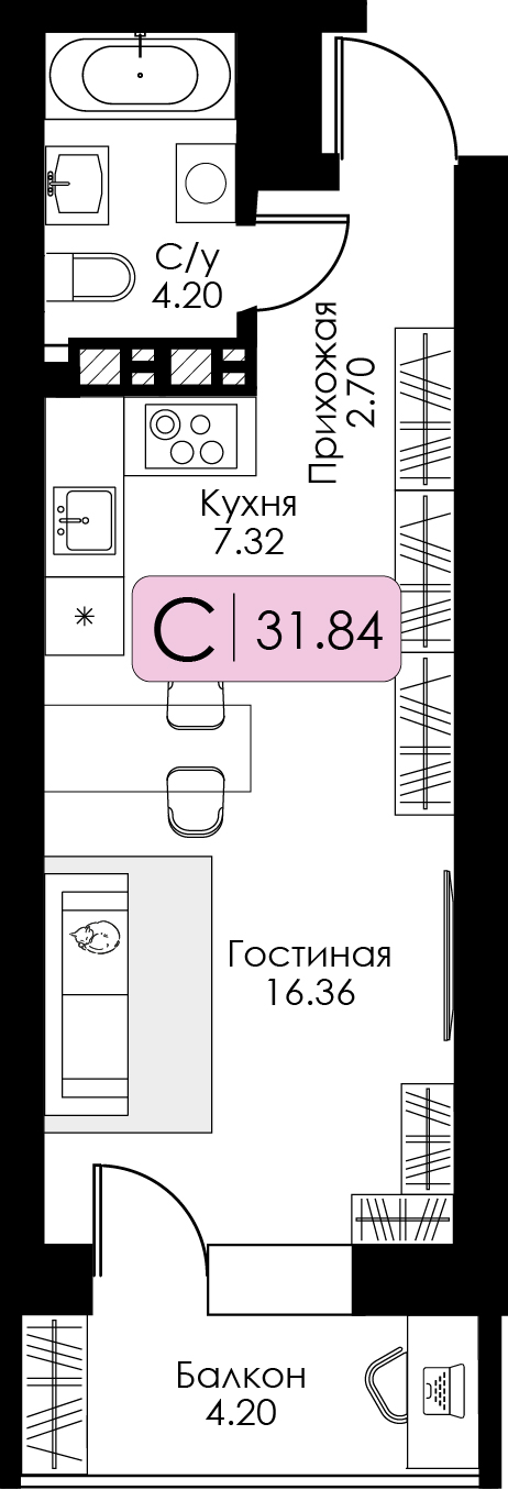 Квартира-студия № 115 