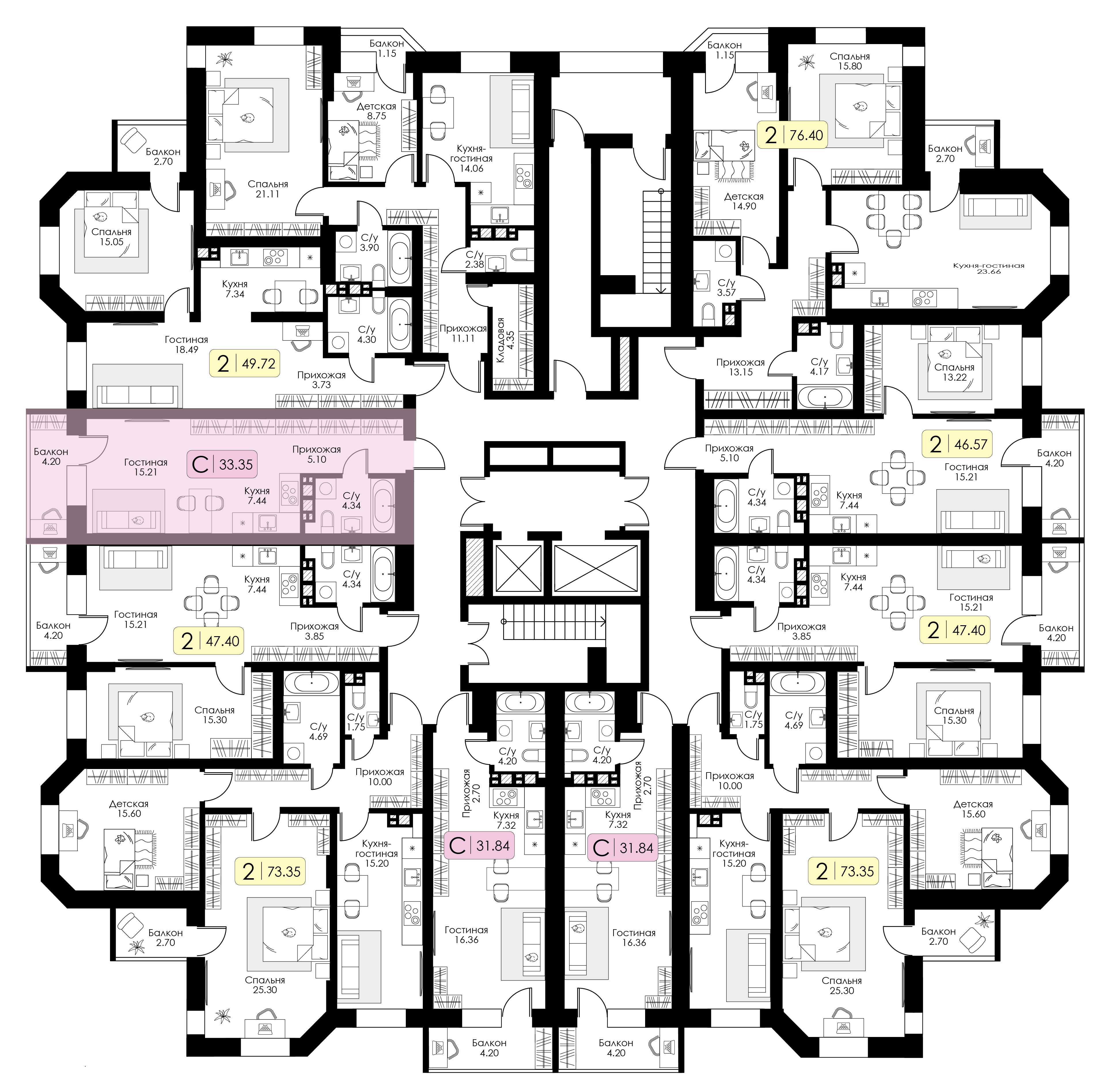 Квартира-студия № 141