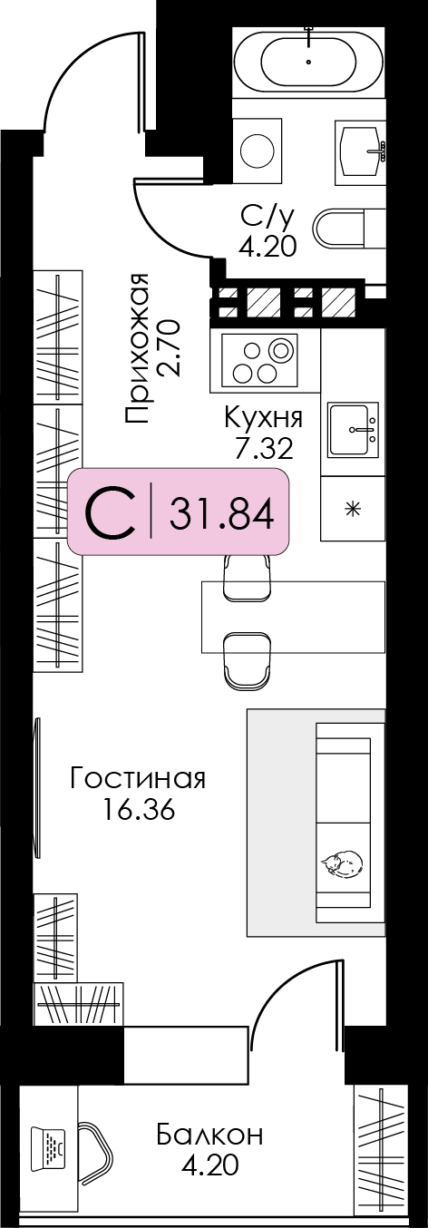 Квартира-студия № 116 