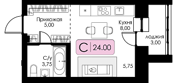 Квартира-студия № 20 