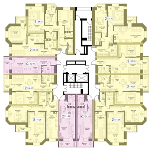 Однокомнатная квартира 48.58м², 2 этаж № 10