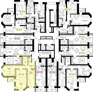 Двухкомнатная квартира № 161 