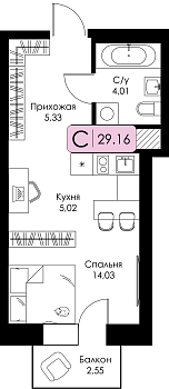 Квартира-студия № 132