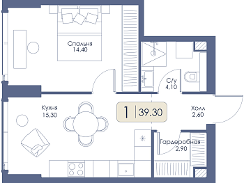 Однокомнатная квартира № 339 