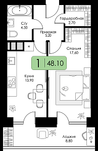 Однокомнатная квартира №88