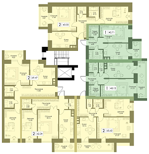 Однокомнатная квартира 48.13м², 6 этаж № 33