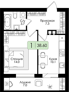 Однокомнатная квартира №11