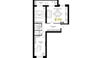 Двухкомнатная квартира № 36 