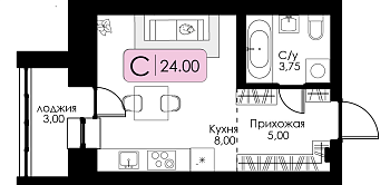 Квартира-студия № 224 