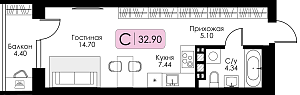 Квартира-студия №174