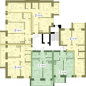 Двухкомнатная квартира № 136 