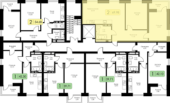 Двухкомнатная квартира № 205 
