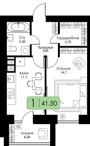 Однокомнатная квартира №150