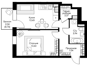 Однокомнатная квартира №170