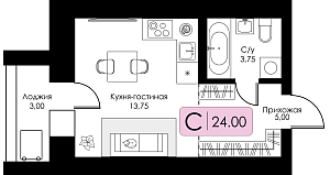 Квартира-студия №103