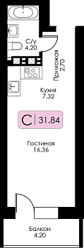 Квартира-студия № 104