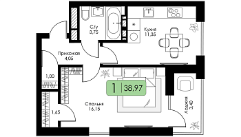 Однокомнатная квартира № 150 