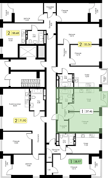 Однокомнатная квартира № 144 
