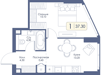 Однокомнатная квартира № 314 