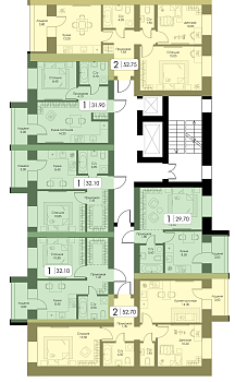Двухкомнатная квартира № 134 