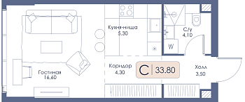 Квартира-студия № 775 