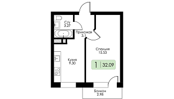 Однокомнатная квартира № 27 