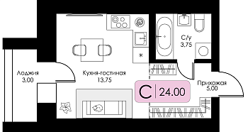 Квартира-студия № 87