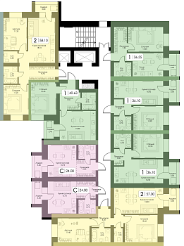 Однокомнатная квартира № 88 