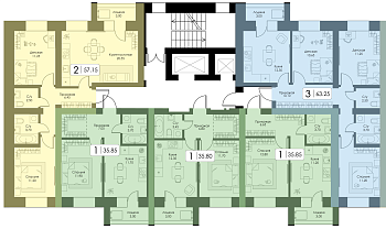 Трехкомнатная квартира № 45 