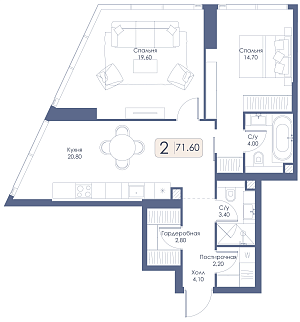 Двухкомнатная квартира № 567 