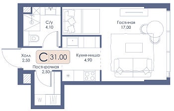 Квартира-студия № 540 