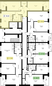 Двухкомнатная квартира № 137 