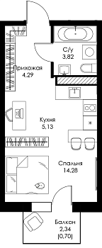 Квартира-студия № 134 