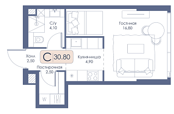 Квартира-студия № 465 