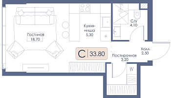 Квартира-студия № 700