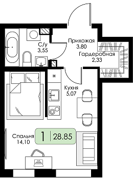 Квартира-студия № 133