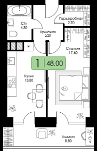 Однокомнатная квартира №93