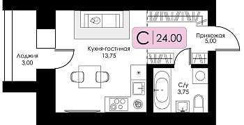 Квартира-студия № 62