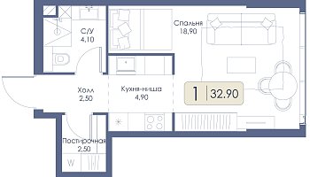 Квартира-студия № 600 