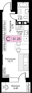 Квартира-студия №127