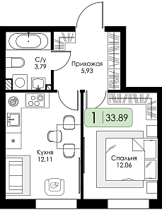 Однокомнатная квартира №78