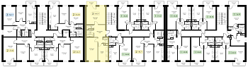 Двухкомнатная квартира 65.21м², 3 этаж № 28