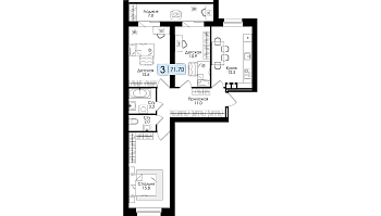 Трехкомнатная квартира № 28 