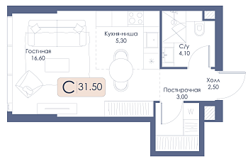 Квартира-студия № 475
