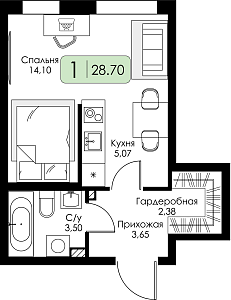 Квартира-студия №44