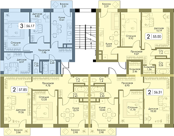 Двухкомнатная квартира № 40 