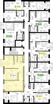 Двухкомнатная квартира № 129 