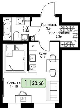 Квартира-студия № 141