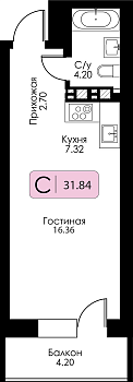Квартира-студия № 127